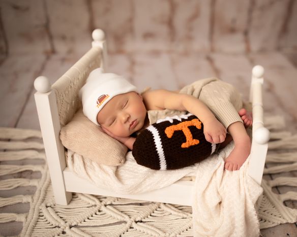 Newborn Photographer Murfreesboro TN Baby Boy Football Prop