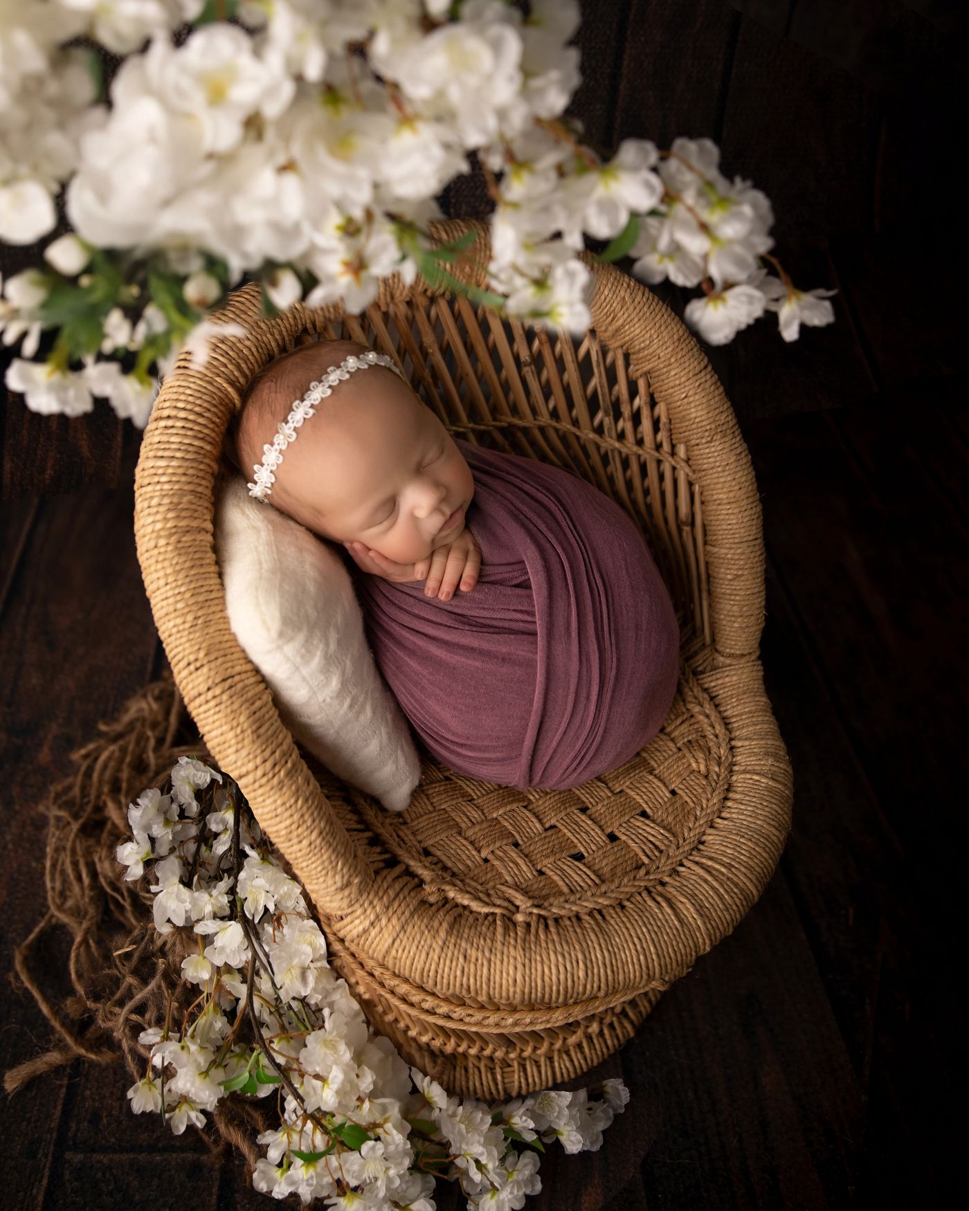 Floral newborn photography in Murfreesboro TN