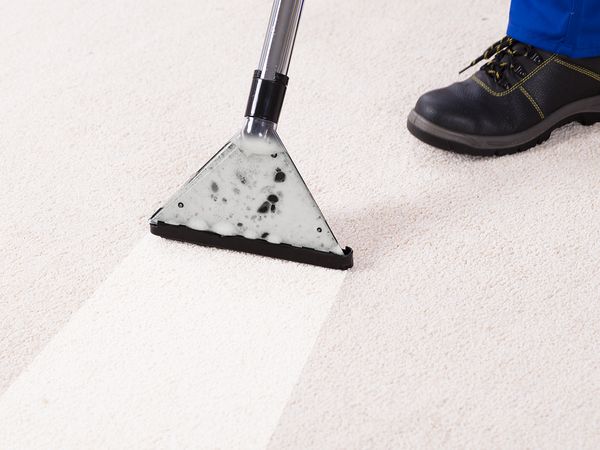 A close up of a carpet cleaner’s abilities.