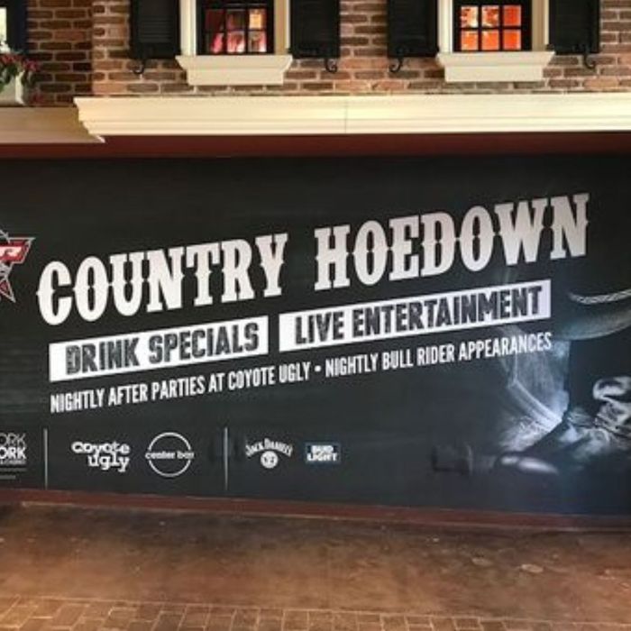 large print sign promoting Country Hoedown