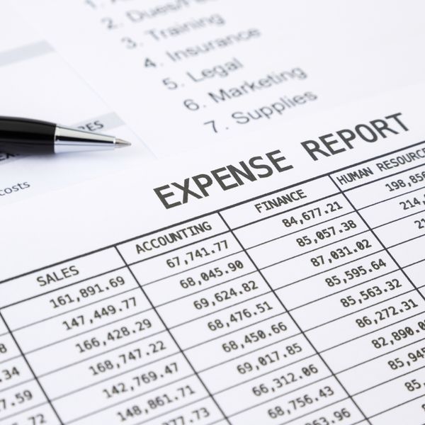 Typed expense report