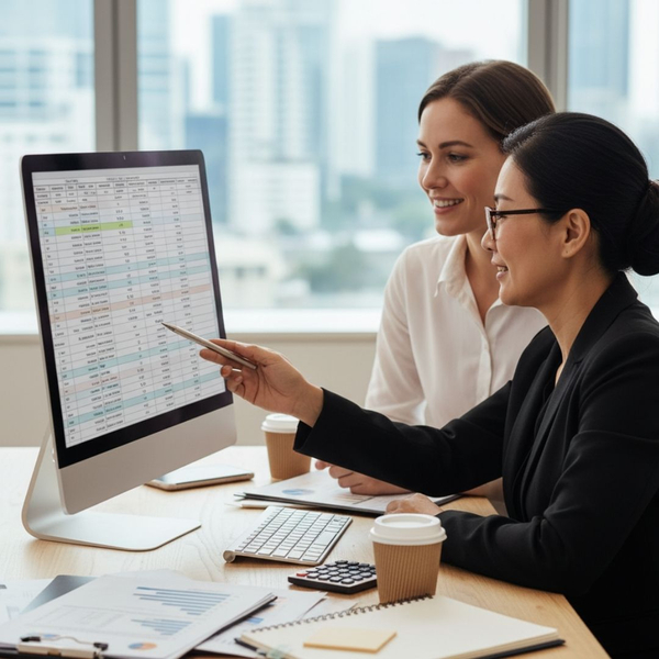 Tax preparer advising a small business client