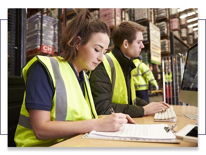 employees working in warehouse