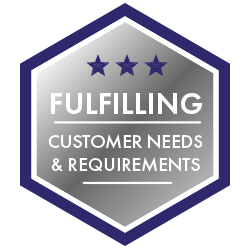 Fulfilling customer needs and requirements badge