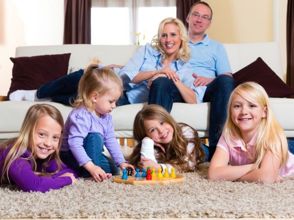 Family in living room