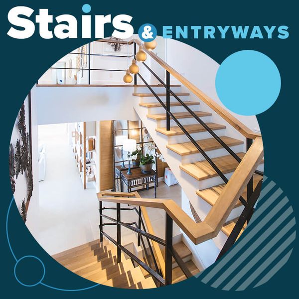 Stairs & Entryways - collage of modern staircase in home