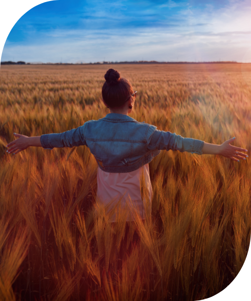 Woman in fields