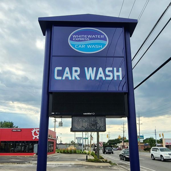 outdoor carwash sign