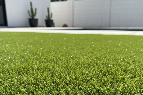 freshly installed artificial turf