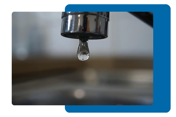 Water dripping from a faucet