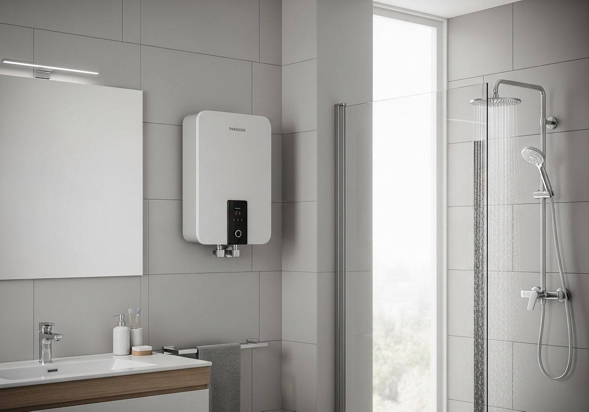 Modern Bathroom with Electric Water Heater
