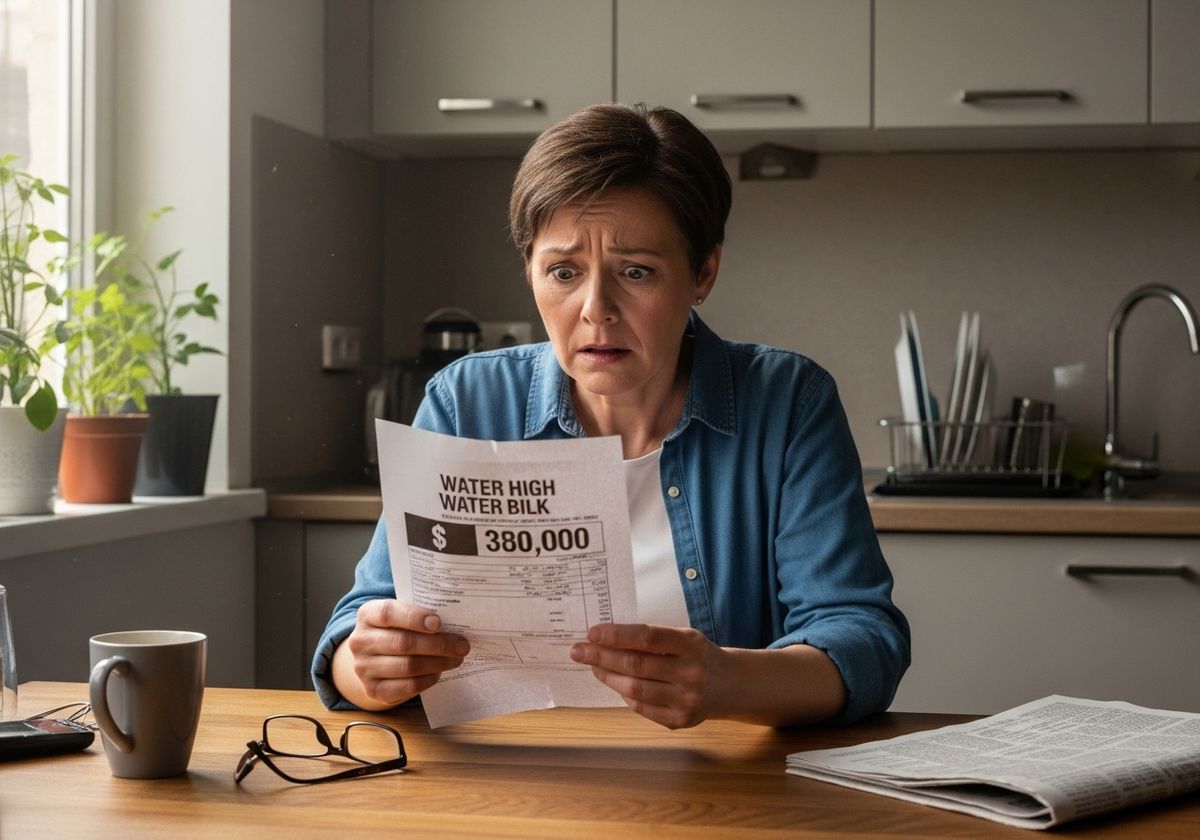 Shocked Woman with High Water Bill