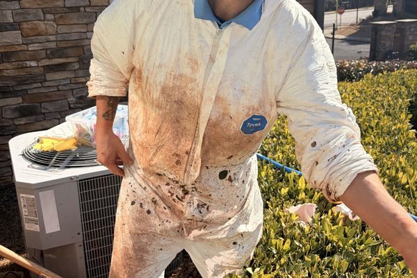 Employeee uniform after a long job