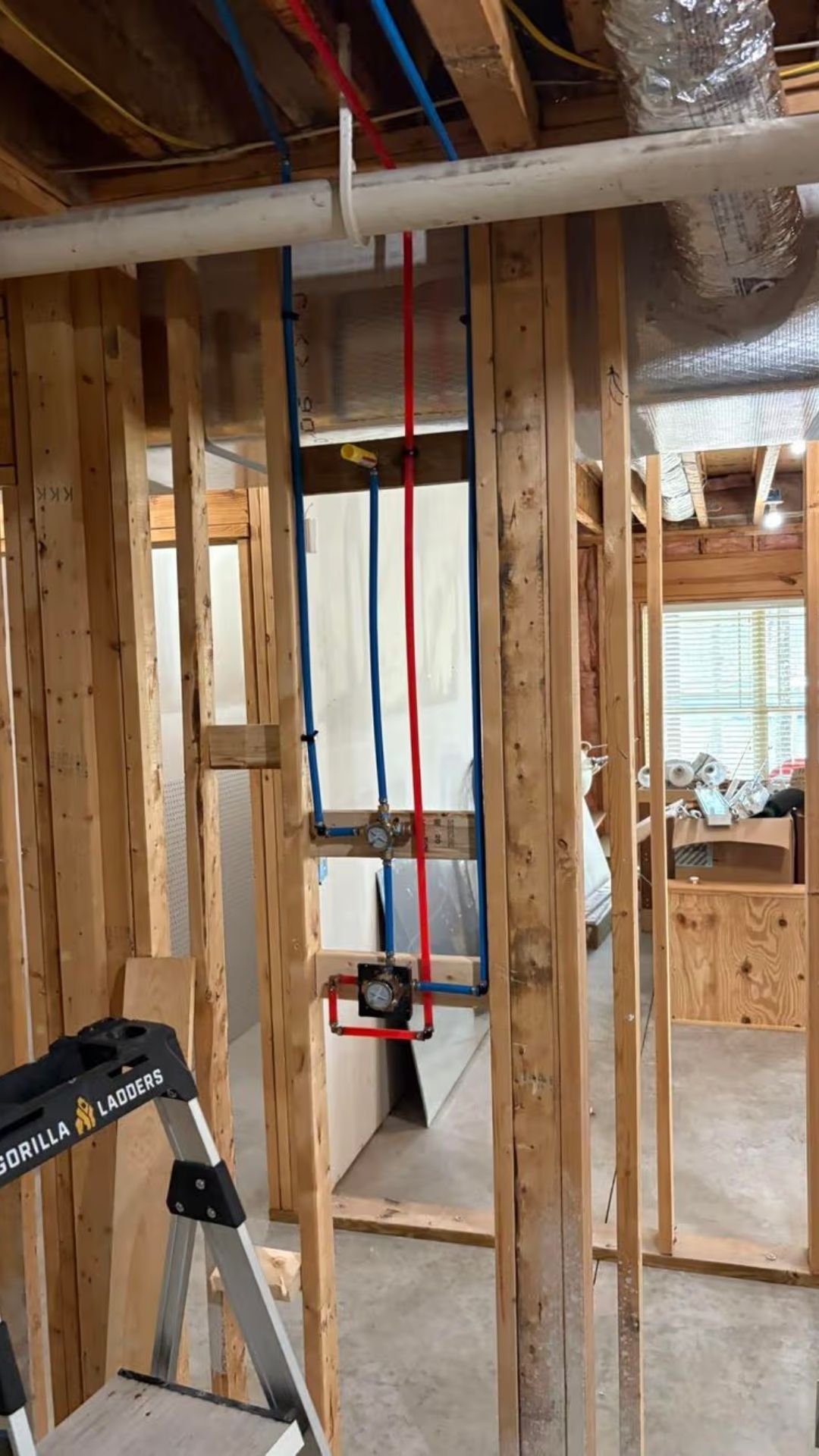 Pipe installation in house structure