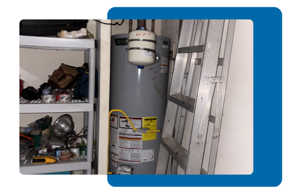 Water heater in the garage