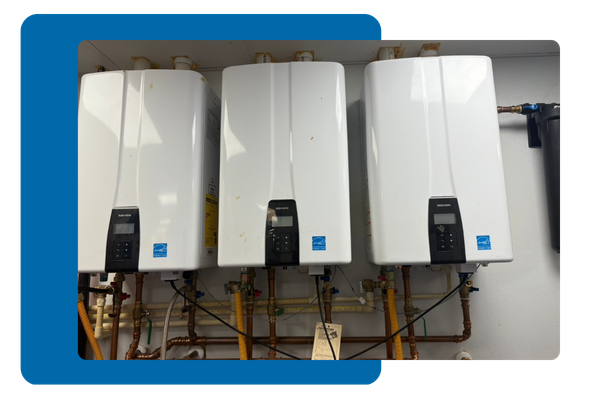 Three modern water heaters