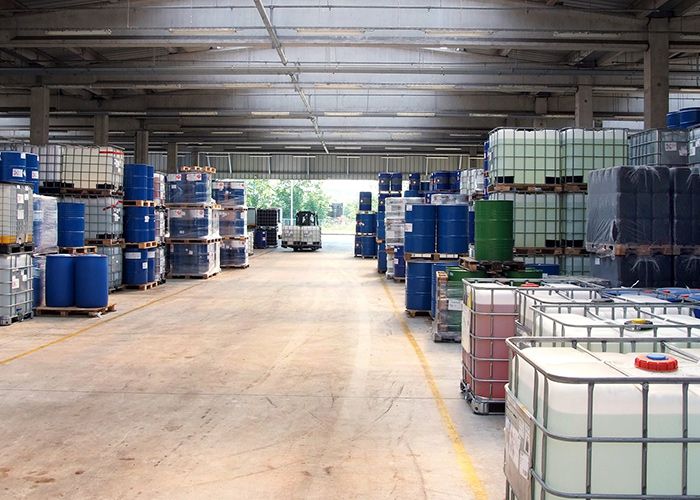 a warehouse of cleaning products