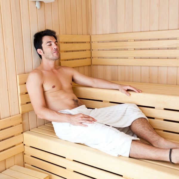 man in sauna