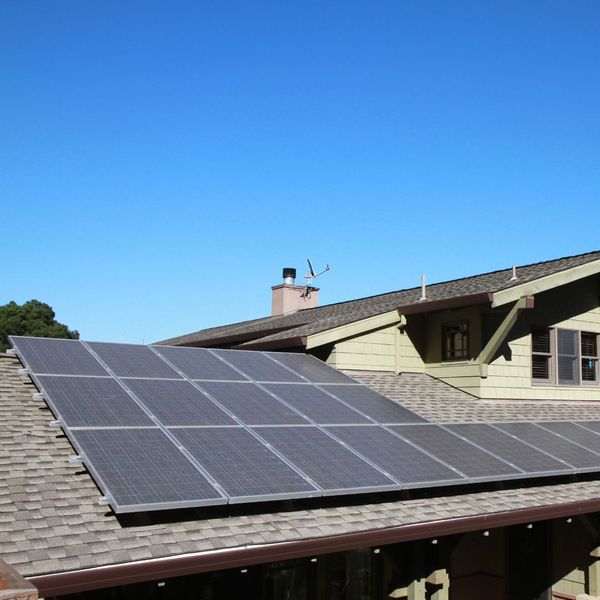 solar panels on a home's roof solar panels on a home's roof