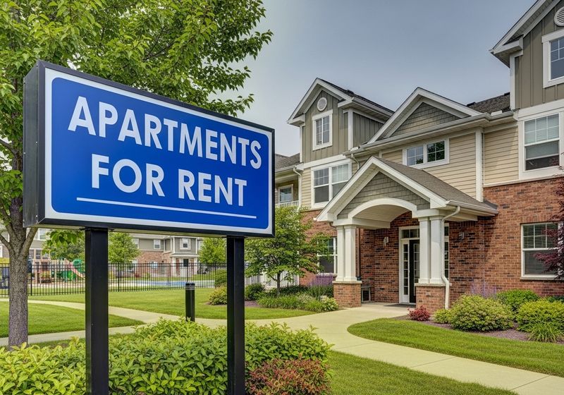 sign that says apartments for rent