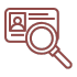 icon of magnifying glass with badge