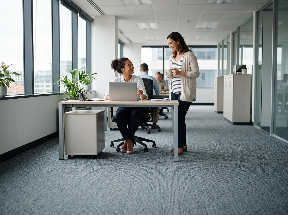 Colleagues collaborating in a modern office