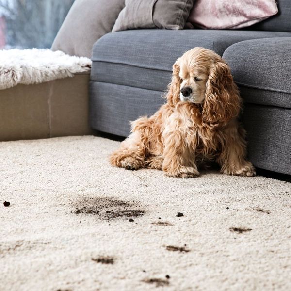 dog getting carpet dirty
