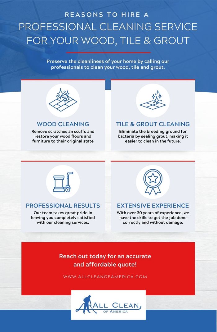 Reasons to Hire a Professional Cleaning Service for Your Wood, Tile & Grout infographic