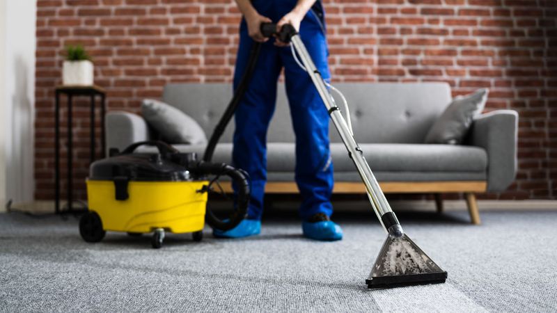 professional cleaning carpet in home