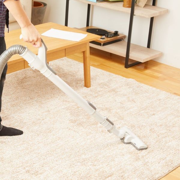 A carpeting being vacuumed 