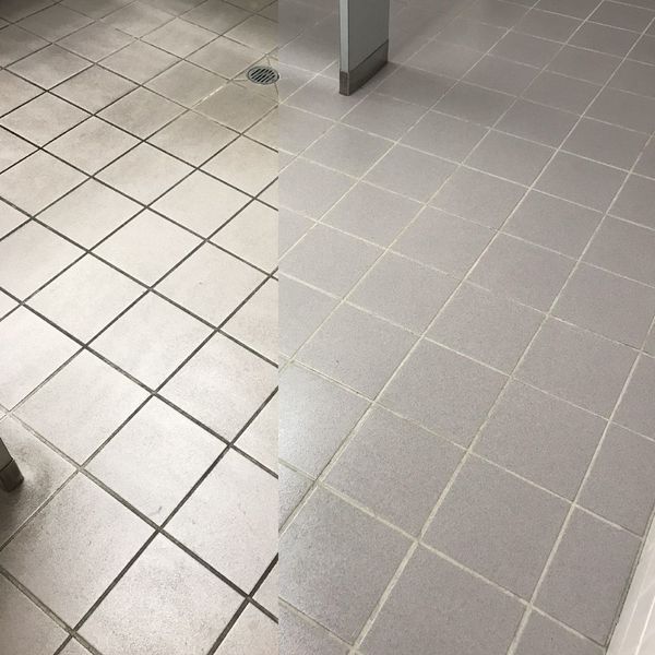 before and after of tile grout cleaning