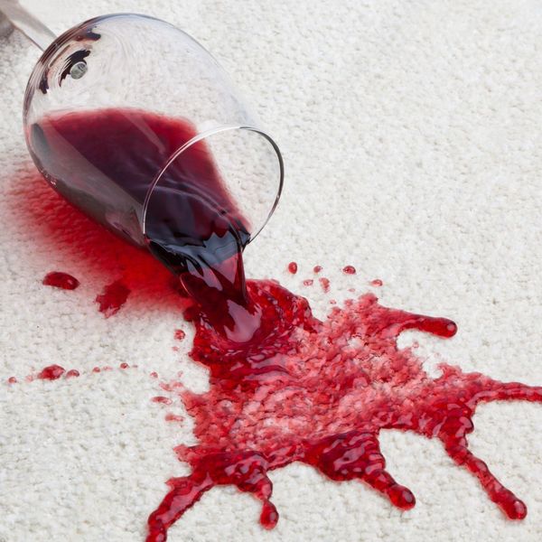 Wine stain on carpet. Wine stain on carpet.