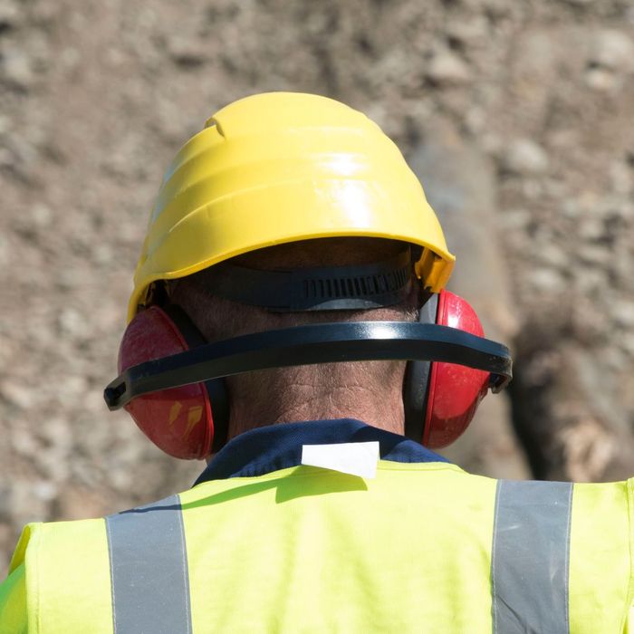 construction worker with protection