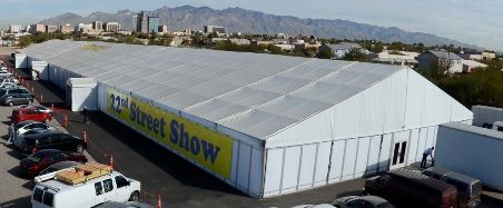gem show in a large tent
