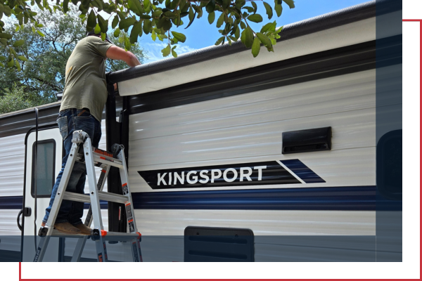 certified technician repairing an RV certified technician repairing an RV