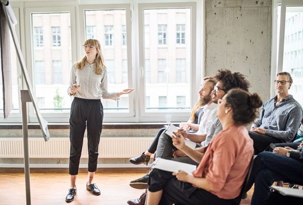 Woman giving a presentation