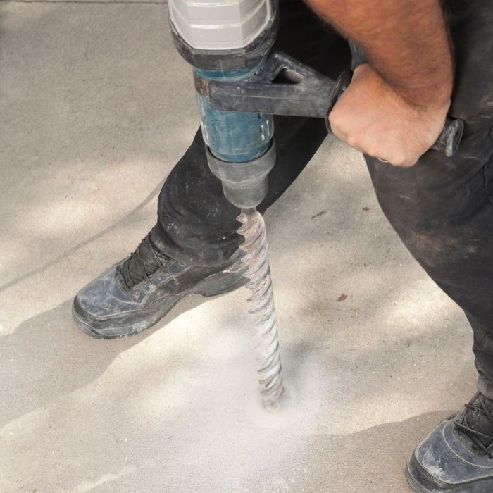 Drilling hole in concrete