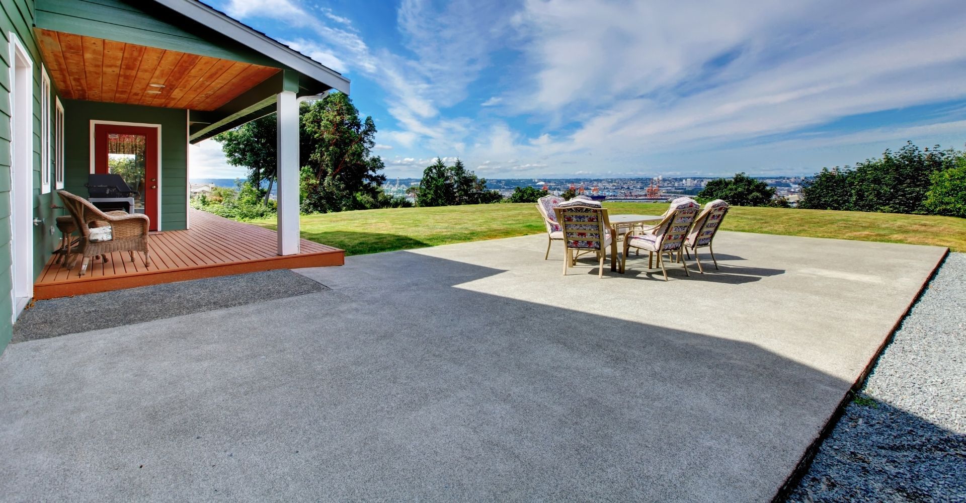 finished concrete patio