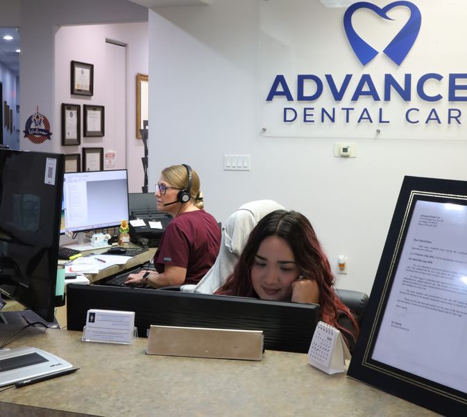 front desk of advantage dental care