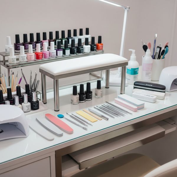 Nail care tools and products in a salon setting The Best Acrylic Manicure in Aurora CO5.jpeg