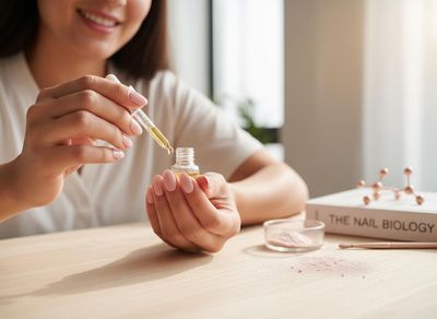 Woman Applying Nail Cuticle Oil