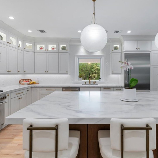 custom kitchen with large island