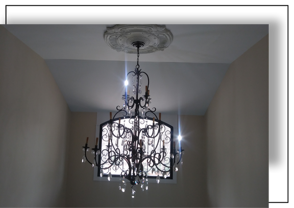 Image of a light fixture on the ceiling