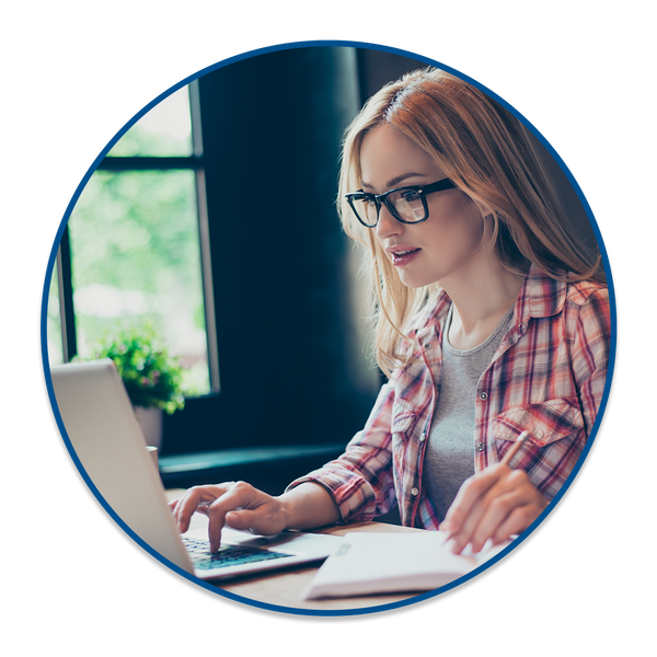 woman working on laptop