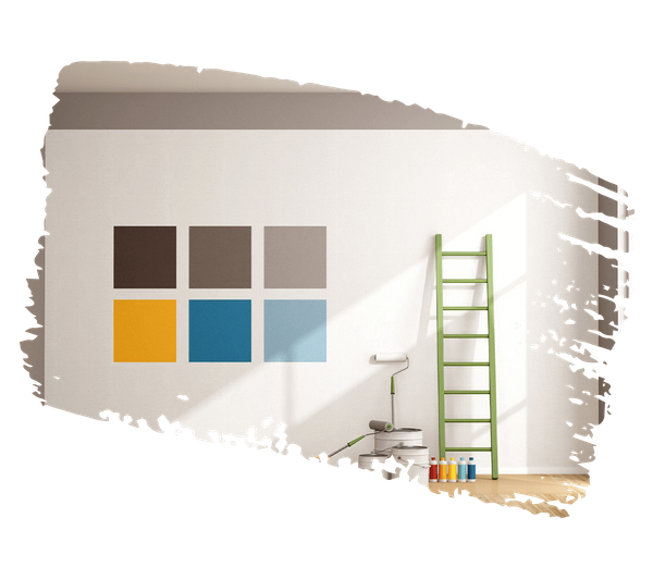 paint swatches on interior wall