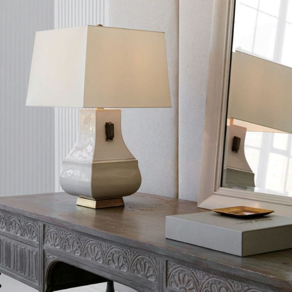 lamp on console table