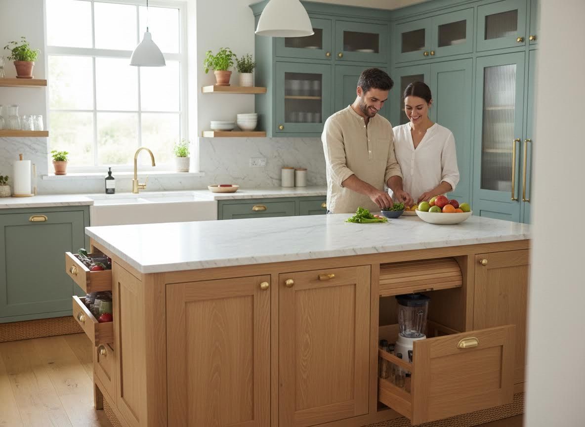 Couple Cooking in Modern Kitchen