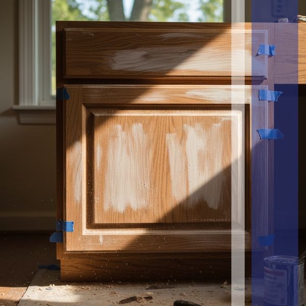 Kitchen cabinet doors under renovation
