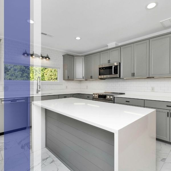 kitchen cabinets and island