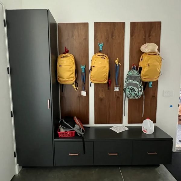 Custom hallway storage space
